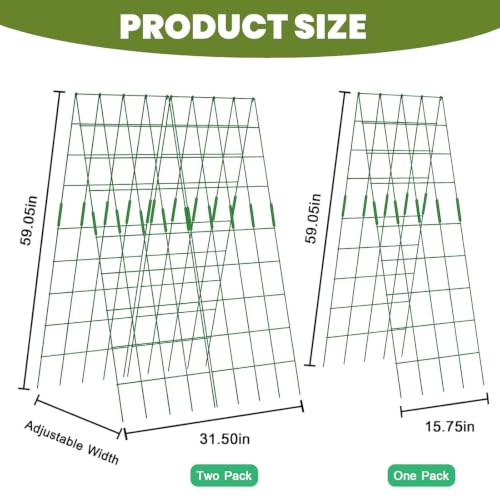 Cucumber Trellis 2 Pack (Green Thickened / 59.05" H)