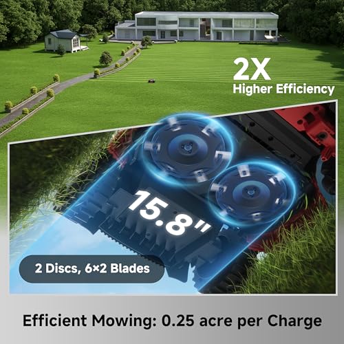 LiDAX Ultra 3000 AWD Robot Lawn Mower Wire Free RTK Free for up to 0.75 Acre*Dual Maps (3000 AWD: Mows up to 0.75acre)