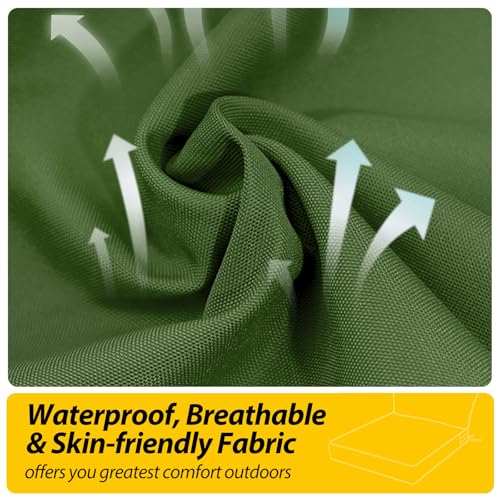Outdoor Chair Cushions (Dark Moss Green / 23"x23"x5" / 23"x13.5")