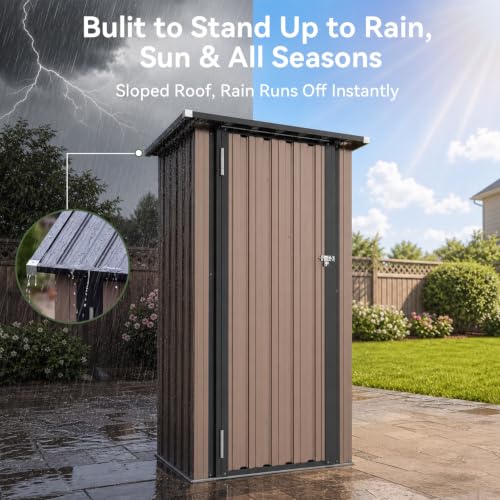 3x2 FT Outdoor Storage Shed (Brown / 3'x2')