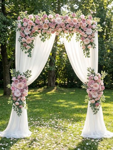 Artificial Flowers Combo Box Set Dusty Pink Silk Floral Arrangements for Wedding Bridal Bouquet (Dusty Pink)
