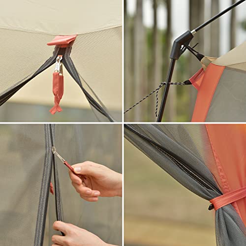 Screen House Tent 12 x 10 Ft Screened Mesh Net Wall Canopy (Beige-2 / 12'x10')