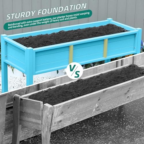 Raised Garden Bed HDPE (47x18x31in / Aruba Blue)