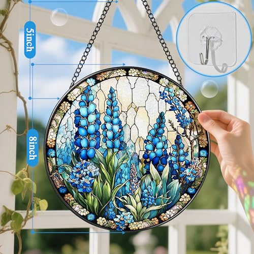 Stained Glass Window Hanging (Bluebonnet)