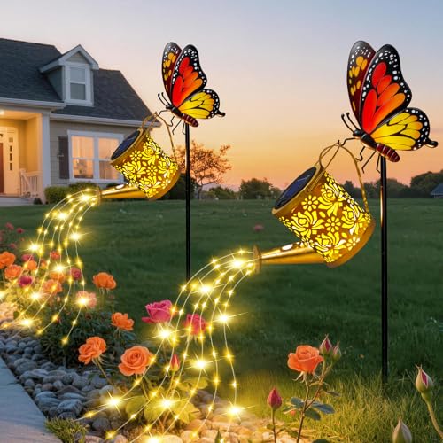 Solar Garden Lights Outdoor Decor (Butterfly / 2 PACK)