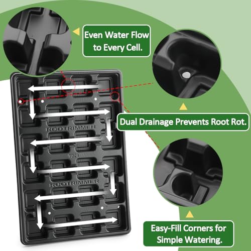 24 Cell Nursery Pots Trays 10 Pack (Black / 24 Cell Trays-10 Pack)