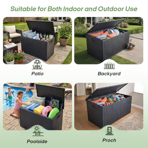 300 Gallon Outdoor Deck Box (Black / 300 Gal(Resin))