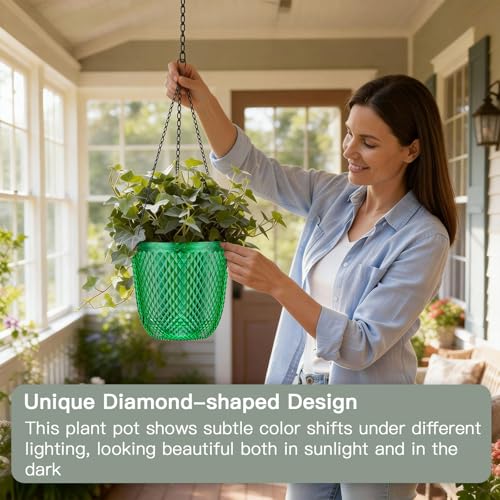 Hanging Planters for Indoor Plants (Emerald / 7.2in)