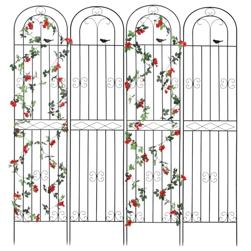 4 Pack 86.7" H x 19.7" WMetal Garden Trellis with Black Coating (86.7" H)