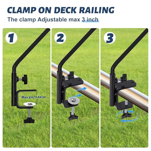 3 Inch Clamp Deck Hook 28" Long Deck Hook for Hanging Bird Feeder (Deck Hook - 28 Inch - 1 Pack)