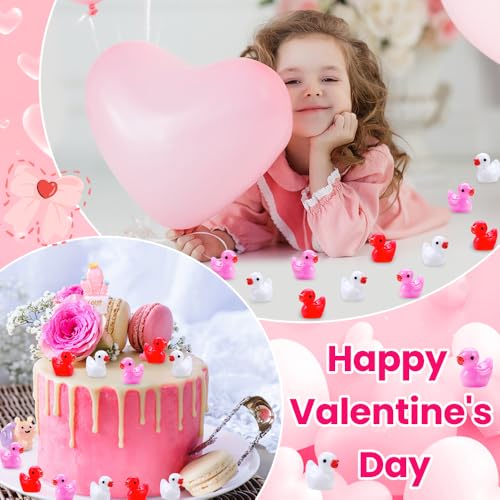 150pcs Valentines Mini Resin Ducks (150Pcs-Valentines Ducks)