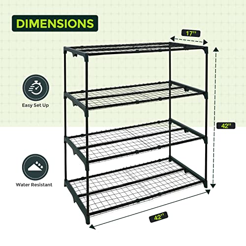 Greenhouse Shelving Staging Double 4 Tier (42'' x 17'' x 42'')