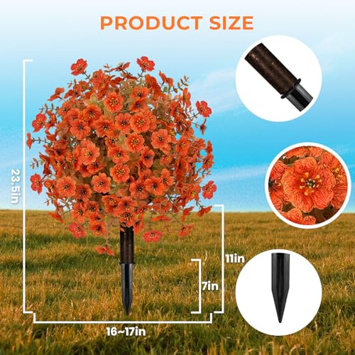 2pcs Fall Artificial Topiary Ball Trees (Fall Orange)
