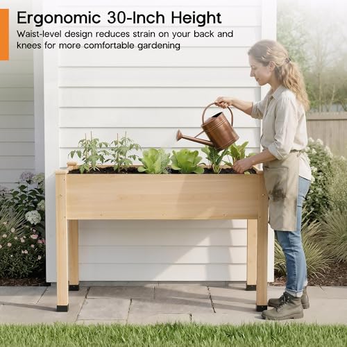 48"x24"x30" Raised Garden Bed with Legs (Wood / 48×24×30 In -Regular)