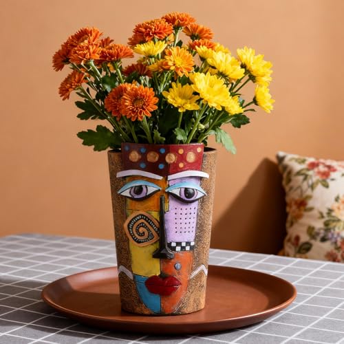 Picasso Abstract Face Planters Pots (Old Gold / Large)