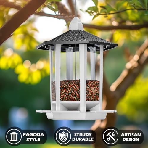 2 Pack Bird Feeders for Outdoor Hanging (Black&White / 2 PACK)