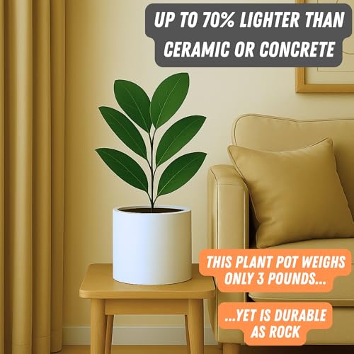 Large Planter for Indoor or Outdoor (Matte White / 8 Inch)