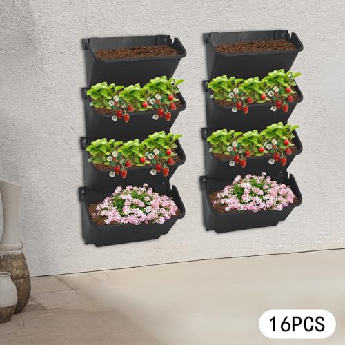 Vertical Wall Planter with 16 Pots