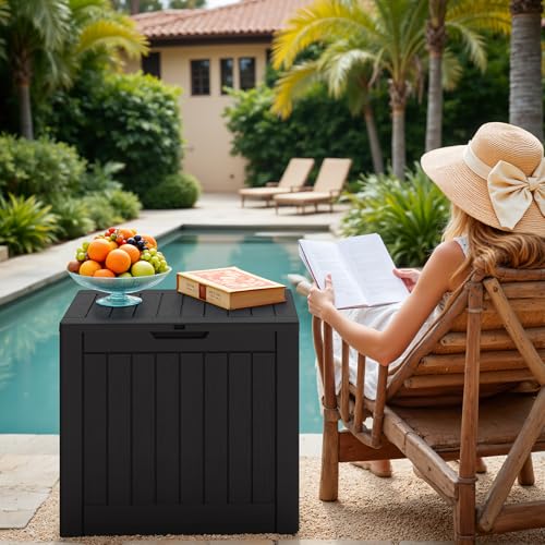 40 Gallon Outdoor Deck Box (40 Gallon / Dark Black)