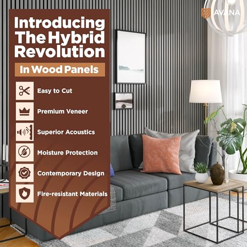 Acoustic Wood Wall Panels (Gray / 94X11 (2 PCs))
