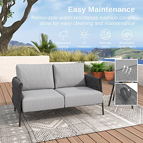 Life Chatter Loveseat (Earth Black & Misty Grey / Loveseat)