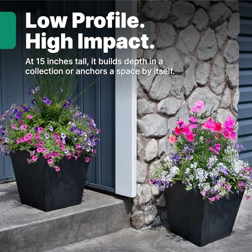 Tremont Short Square Planter 2 (Onyx Black / 2-Pack / Short)