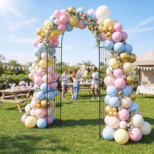 87" Metal Garden Arbor Arch Trellis for Climbing Plants Vines (42"W x 87"H)