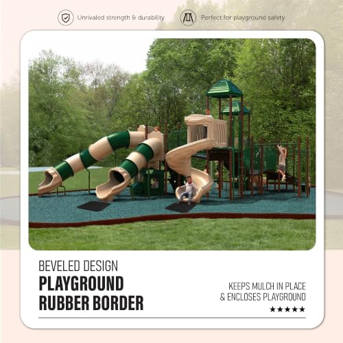 Rubber Playground Border Edging Kit (Neutral Brown / 3 Pack)
