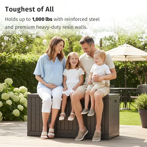 120 Gallon Outdoor Storage Box (Grey / Large 120 Gallon)