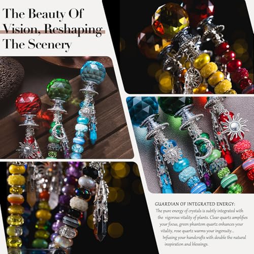 260Pcs DIY Beaded Garden Stakes (Crystal)