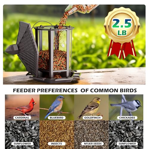 2 Pack Bird Feeders for Outdoor (Brown / 2 PACK)
