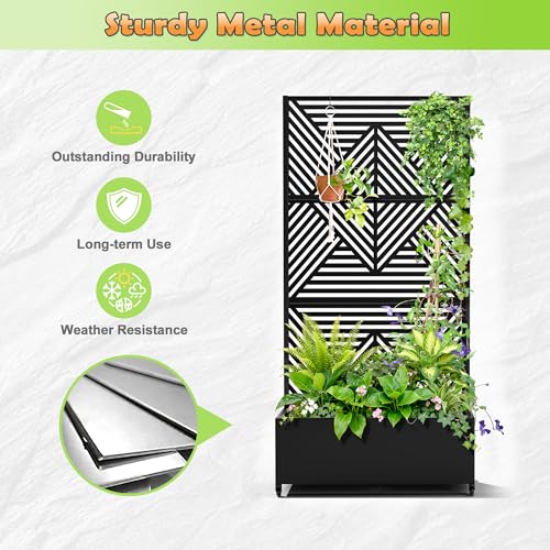 Metal Raised Garden Bed (Black-zodiac / 71" x 35" x 16")