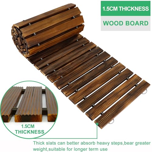 12' Wooden Garden Pathway (12ft (L) x 22in (W) / Brown-straight)