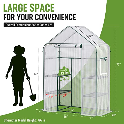 Greenhouse 56"X 28" X 77" Portable Small Greenhouses for Outdoors & Indoors