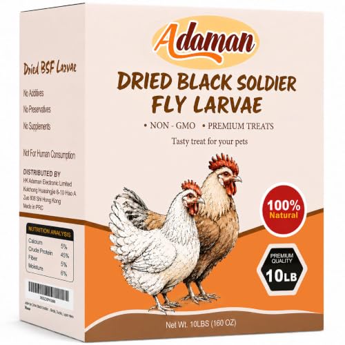 10LB Dried Black Soldier Fly Larvae for Chickens (160 Ounce)