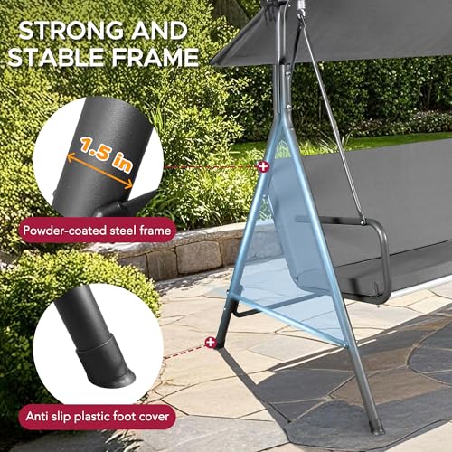 Outdoor Porch Swing (2-Seat / Gray)