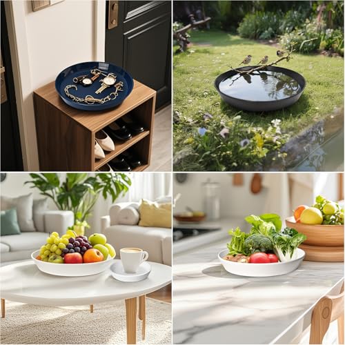 Ceramic Plant Saucer Tray 10 11 12 Inch Black