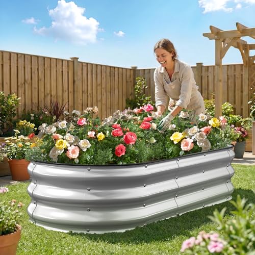 Raised Garden Bed (Silver / 5x2x1FT)