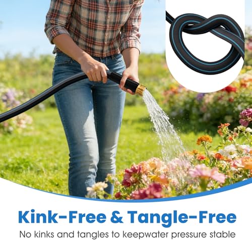 100FT Non Expanding Garden Hose (Blank-Blue / 100FT)