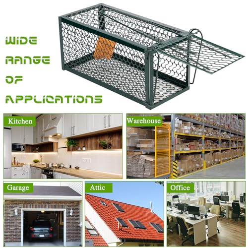 2 Pcs Rat Trap Live Animal Cage for Squirrel Chipmunk Mouse (Green)