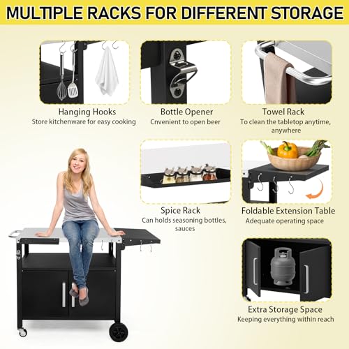 Outdoor Grill Cart with Storage
