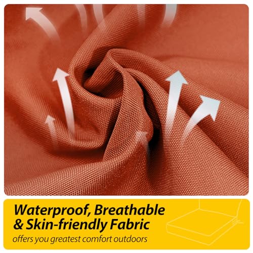 Outdoor Chair Cushions (Rust / 23"x23"x5" / 23"x13.5")