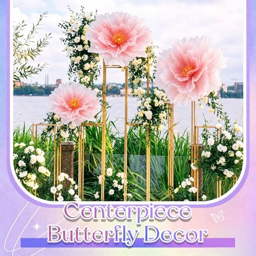 3 Pcs Pink Gaint Flower Decoration for Wedding Reception (Flower / Pink)