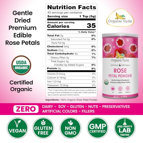 Rose Petals Powder (7 Ounce (Pack of 1))