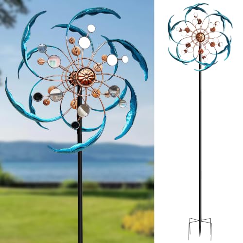 Senfalme Wind Spinners Outdoor Metal 360° Rotating (Lens Windmill)