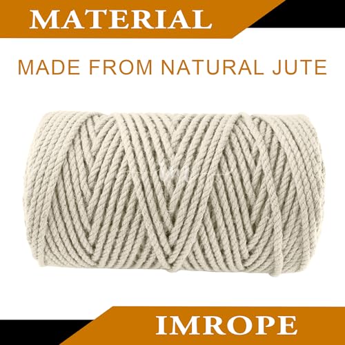 4mm x 300 Feet White Jute Rope (White / 4mm x 300 Ft)
