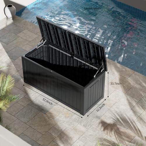 270 Gallon Outdoor Storage Box Patio Deck Box Waterproof (Black / 270 Gallon)