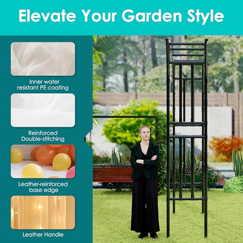 Flat Top Garden Arch Trellis (Extra Large / Black)