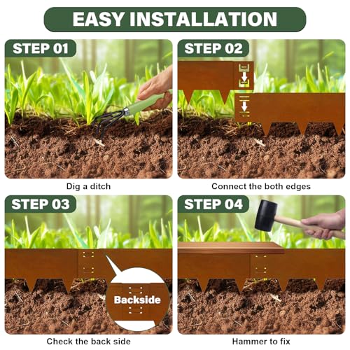 Cor Ten Steel Landscape Edging 5 Inch (6 Count)