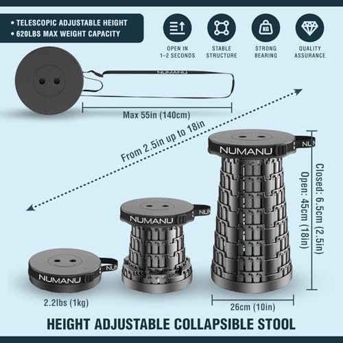 Collapsible Stool for Adults 2 (2x Hard Seats + Accessories)